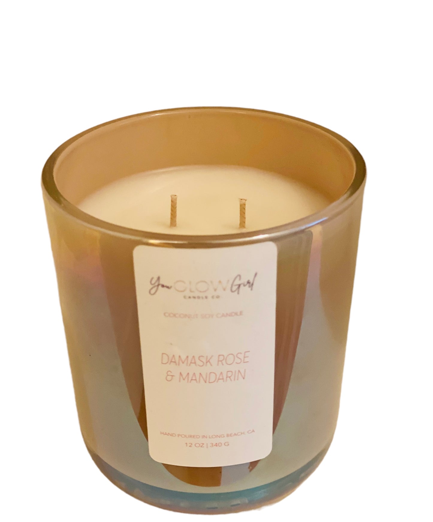 Damask Rose & Mandarin Double Wick Luxury Candle
